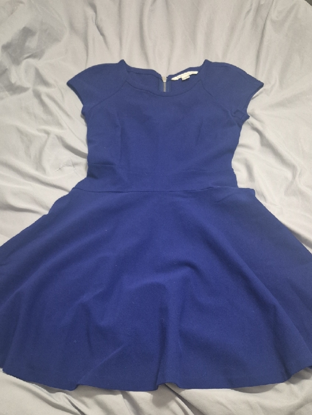 Diane Von Furstenberg Cobalt Blue Midi Fit-and-Flare Dress Size 4